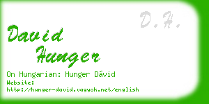david hunger business card