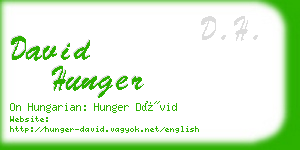 david hunger business card